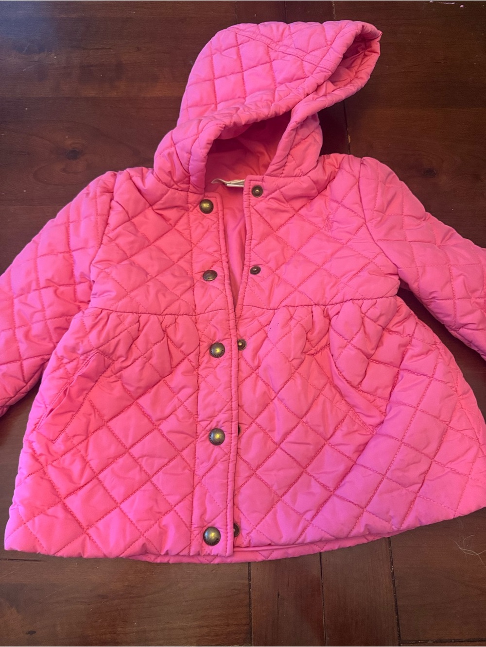 Ralph Lauren Quilted Hooded Puffer Jacket - Bright Pink
